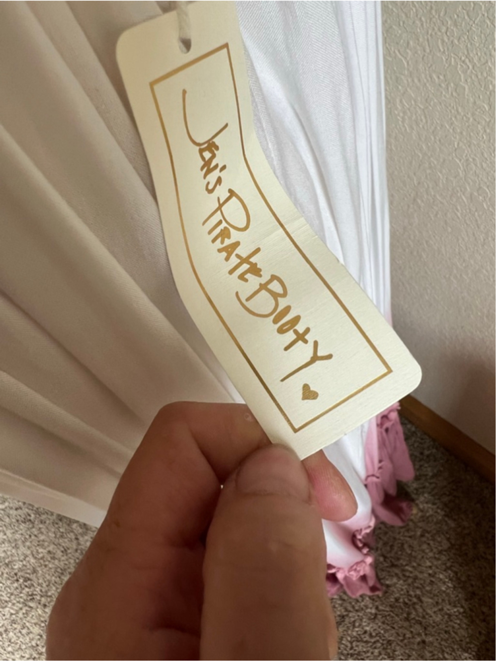 Jen's Pirate Booty White Pink Ombre Halter Maxi Dress M - Picture 7 of 8